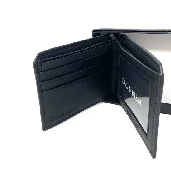 😳SALE😳 Calvin Klein M Wallet Black Bifold Leather Key Fob 4711 0088 010 - Picture 6 of 7